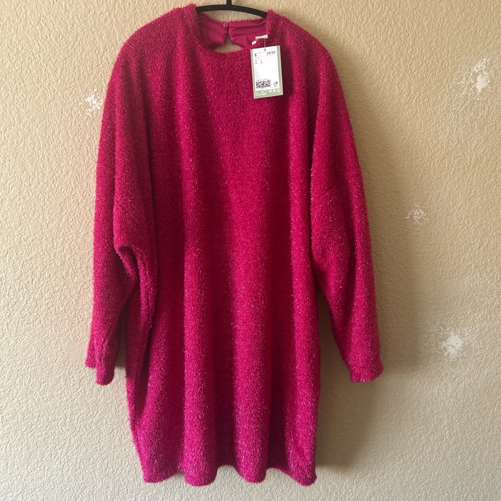 H&M Fuchsia Long Sleeve Dress